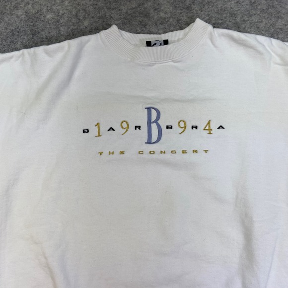 Official Barbra Streisand 94 Barbra The Concert‎ White XL Sweatshirt — Mint Cond